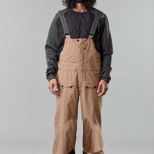 PICTURE ORGANIC CLOTHING Men's Avening Bib Pants Size S In Dark Stone